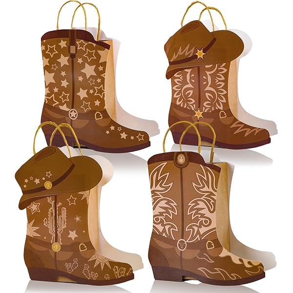 Lot De 24 Porte-clés En Acrylique Bleu Sur Thème Cowboy - 6 Motifs Différents - Idéal Pour Fête Rodéo, Anniversaire, Prénatal