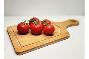 Bamboo Paddle Cutting Board with Handle, Natural Wood, 13.6 x 7 x 0.6 Inches