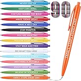 Sayglossy 90 Pcs Ballpoint Pen Quotes Black Gel Ink Pens Bulk for Coworkers Retractable Rolling Ballpoint Pens for Party Favors Gift Supplies(Inspirational Style)