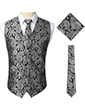 Herren Smoking Weste Set Mit Paisley Muster - Inklusive Ascot Krawatte & Taschentuch