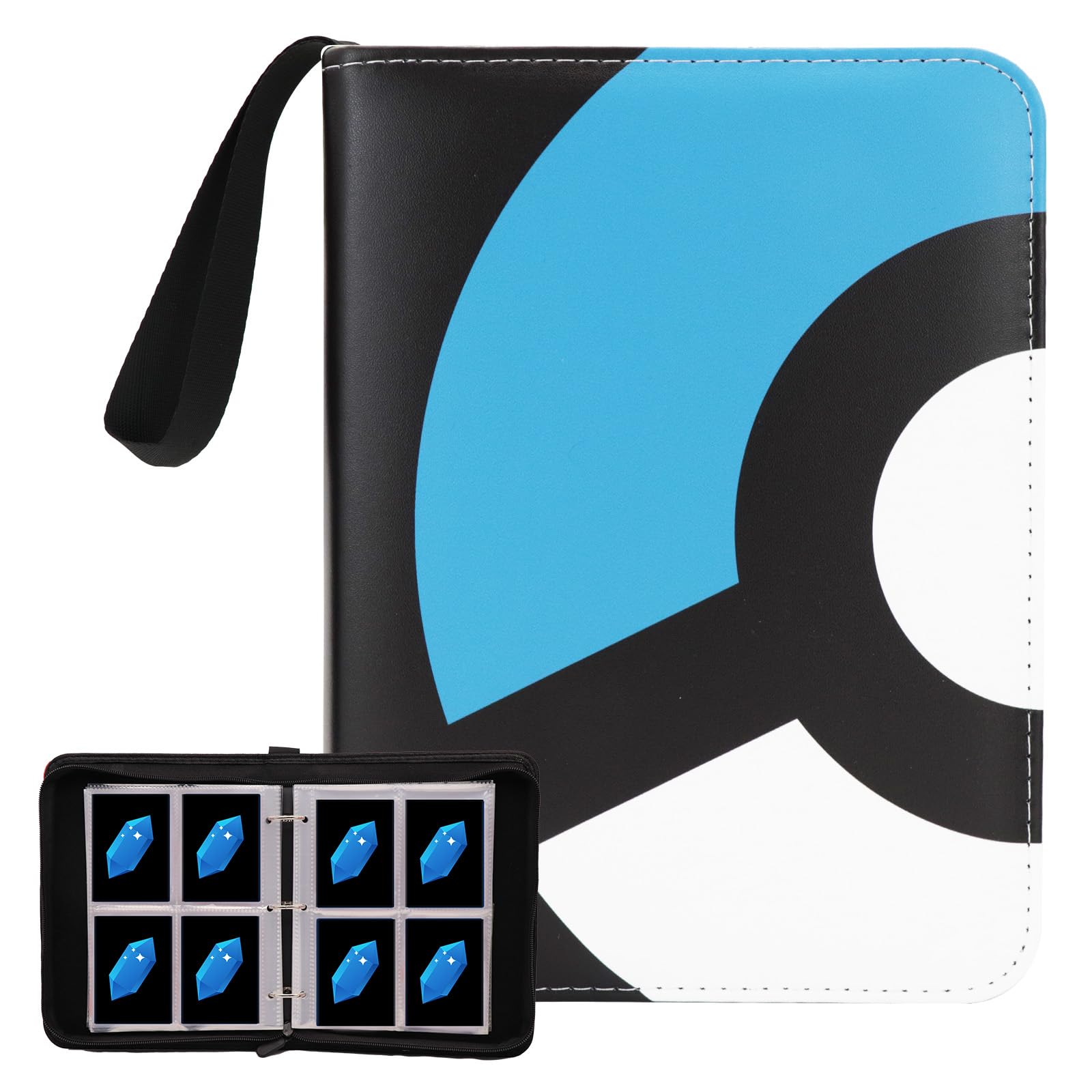 Photo 1 of Card Binder 4-Pocket, 400 Pockets Fashion Design Trading Card Holder for Sports Card Premium Card Book Sturdy Card Holder (Blue, 400 Card)