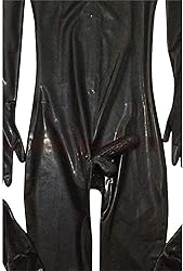 GLFQ Men's shiny patent leather cat suit full body