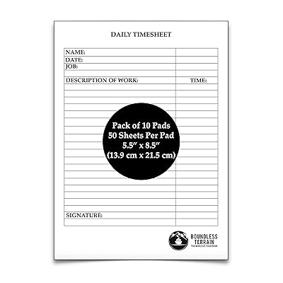 buy time sheets book time cards for employees time card booklet employee time sheet daily timesheet book time sheet log book 10 pads 50 time buy time sheets book