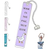 Silly Goose Bookmark, Cute Funny Bookmarks for Women Metal Book Mark Pink Bookworm Bookmark Bookish Accessories Cool Gifts for Book Lovers Reading Club Christmas Birthday Present (Lavender)