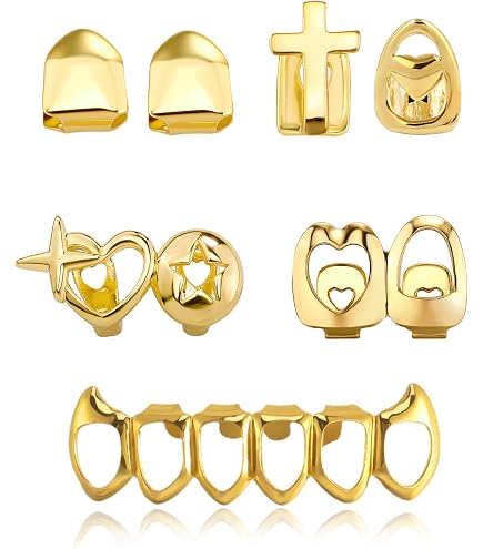 Grillz Dientes Hip Hop Chapados Oro 18k - Accesorio Festival, Halloween, Música, Disfraz (Incluye Cera Y Pinzas Grillz Dientes Hip Hop Chapados Oro 18k - Accesorio Festival, Halloween, Música, Disfraz (Incluye Cera Y Pinzas