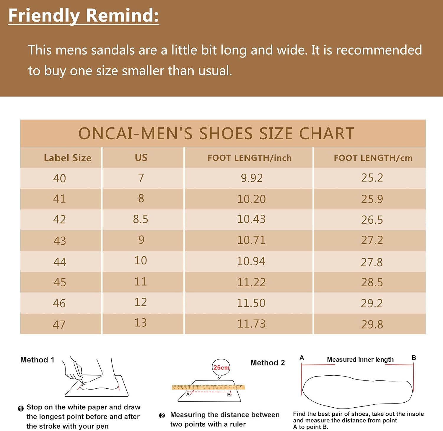  | ONCAI Men's-Slide-Sandals-Beach-Slippers-Arizona Slippers Shoes Indoor and Outdoor Anti-skidding Flat Cork Sandals and Beach Slippers with Two Adjustable Straps | Sandals