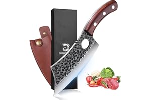DRAGON RIOT Japanese Knives, Viking Knife with Sheath,Meat Cleaver Knife for Meat Cutting, Hand Forged Chef Butcher Full Tang
