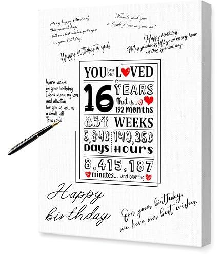 Sweet 16 Signature Poster - 11x17 Guest Book Alternative For Birthday Parties