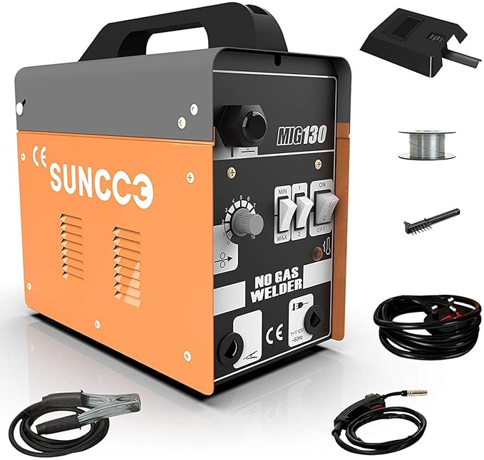 SUNCOO 130 MIG Welder Flux Core Wire Automatic Feed Gasless Little