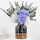 Leftover Fake Flowers in Vase,Artificial Flowers in Vase,Table Centerpieces for Dining Room,Flower Centerpieces for Tables,Faux Flowers for Kitchen Decor,Coffee Table Decor…