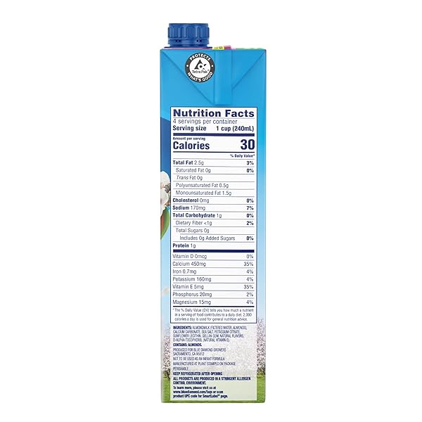 ALMOND BREEZE DAIRY FREE ALMONDMILK, UNSWEETENED ORIGINAL, 32 FL OZ