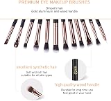 MSQ 12Pcs Eye Makeup Brush Set Rose Gold Synthetic Pro Eyeliner Eyebrow view 3