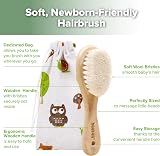 haakaa Wooden Baby Hair Brush Natural Wool Bristles in Carry Pouch view 5