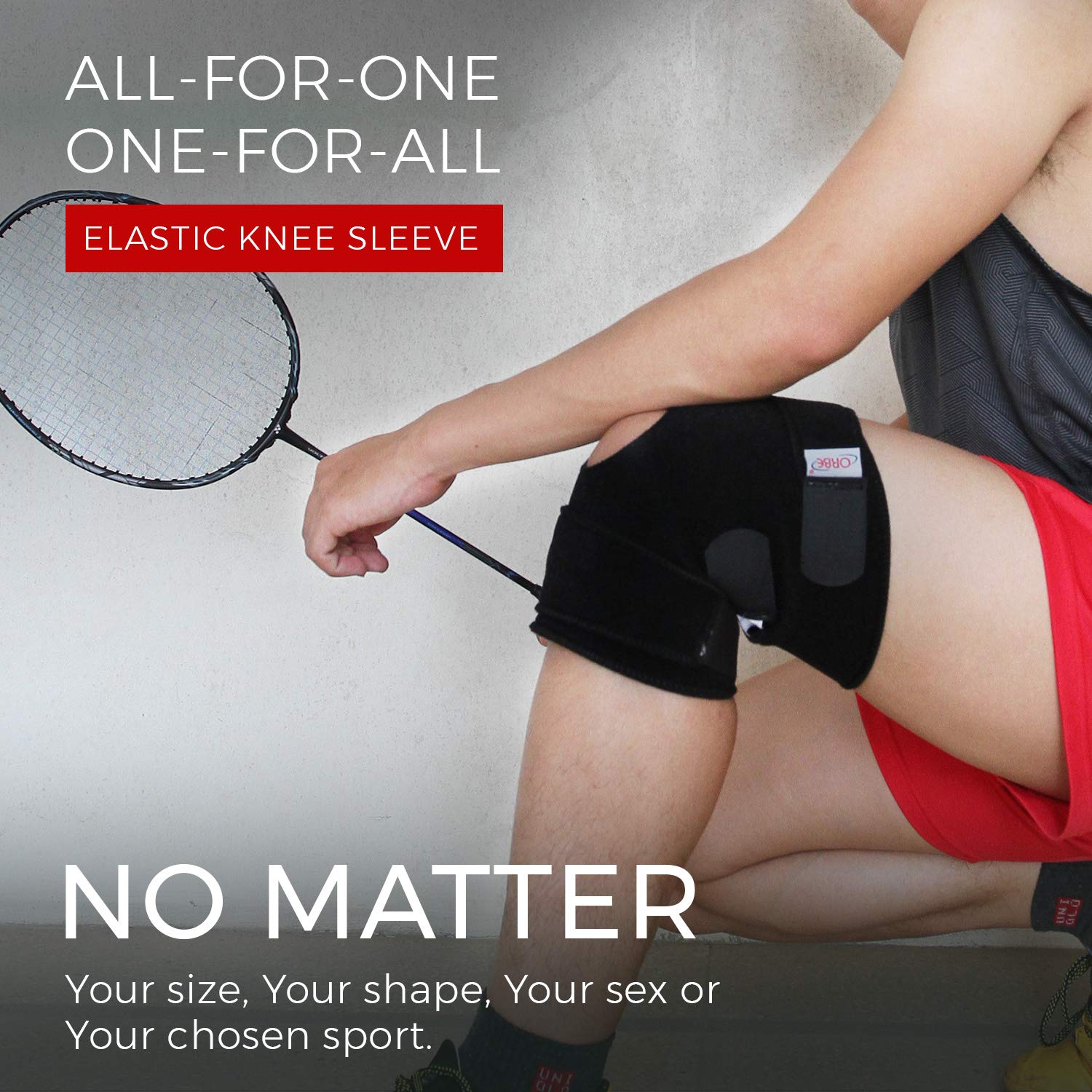 Ultimate Elastic Knee Support by ORBE – ACL & Patella Stabilizing Brace for Men & Women – Neoprene Compression Sleeve for Sports Injuries - Comfortable Running Bandages Good for Pain Relief & Repair