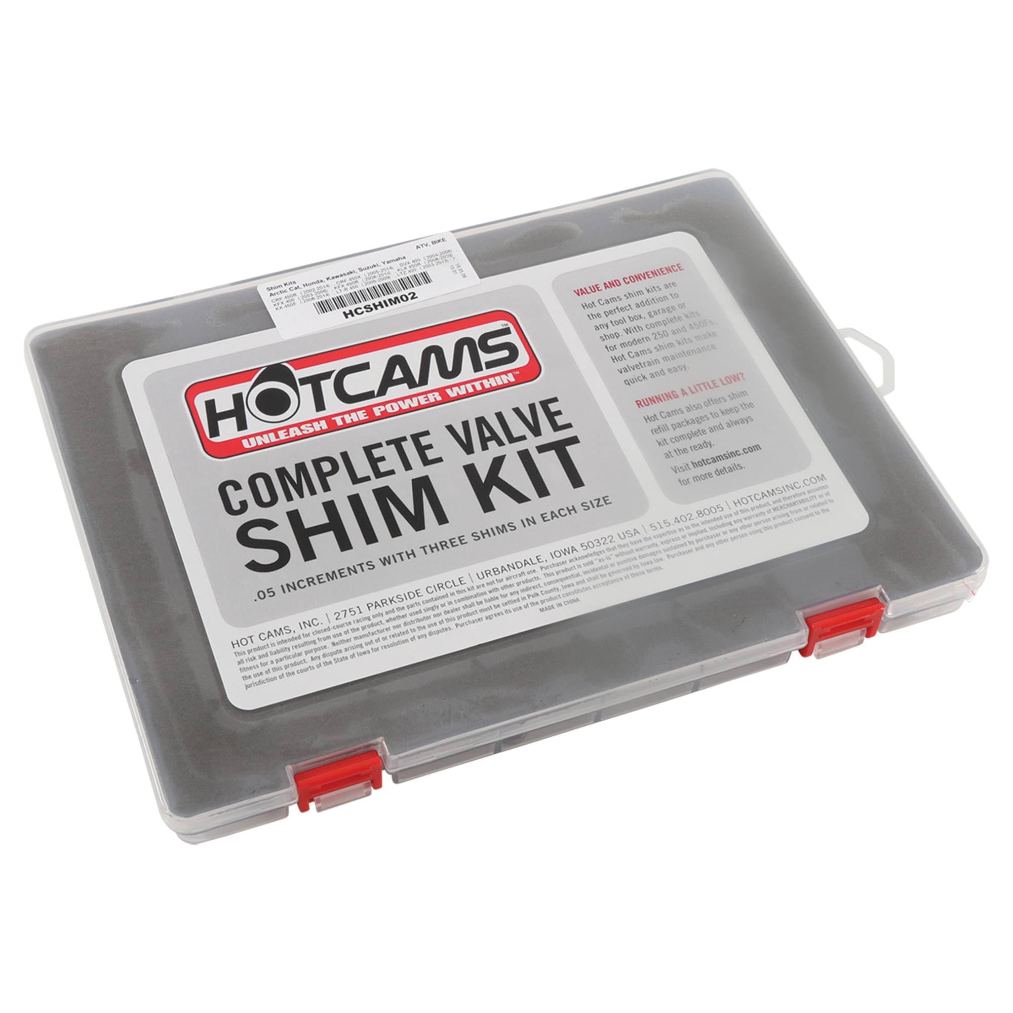 Photo 1 of Hot Cams HCSHIM02 Complete Shim Kit Compatible with/Replacement for Arctic Cat ATV DVX 400 /Honda CRF 450R CRF450X TRX 450ER TRX 450R /Kawasaki KFX 400 KFX 450R KLX 450R KX 450F/Suzuki