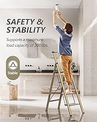 SOLADDER 4 Step Ladder, Folding Step Stool with