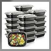 Pokanic Meal Prep Containers [10 Set] x [16 oz] with Lids, 1 compartment, Stackable, Reusable, Leakproof, Food Safe, Microwave, Freezer & Dishwasher Safe for Food Prep Storage Bento (10 Set, 16 oz)