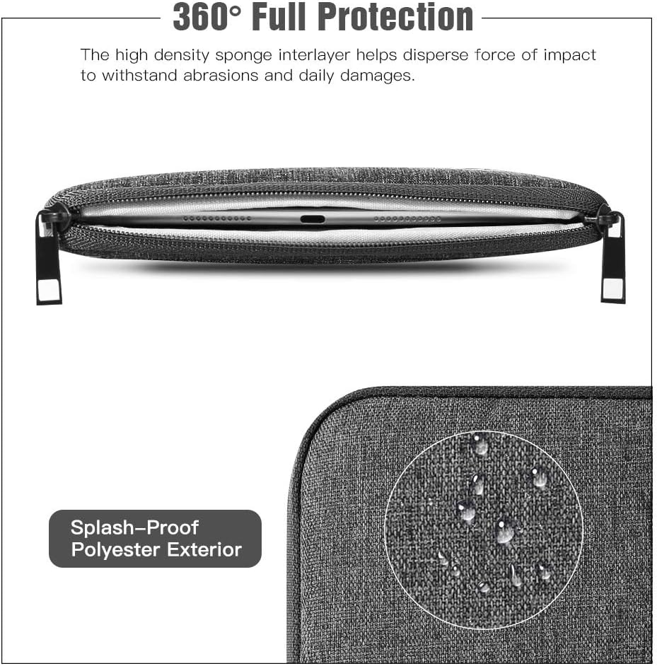 TiMOVO 9-11" Tablet Sleeve Bag for iPad 11-inch A16 2025, iPad 10.9"/10.2", Dark Gray, 9-11 Inch - Image 5