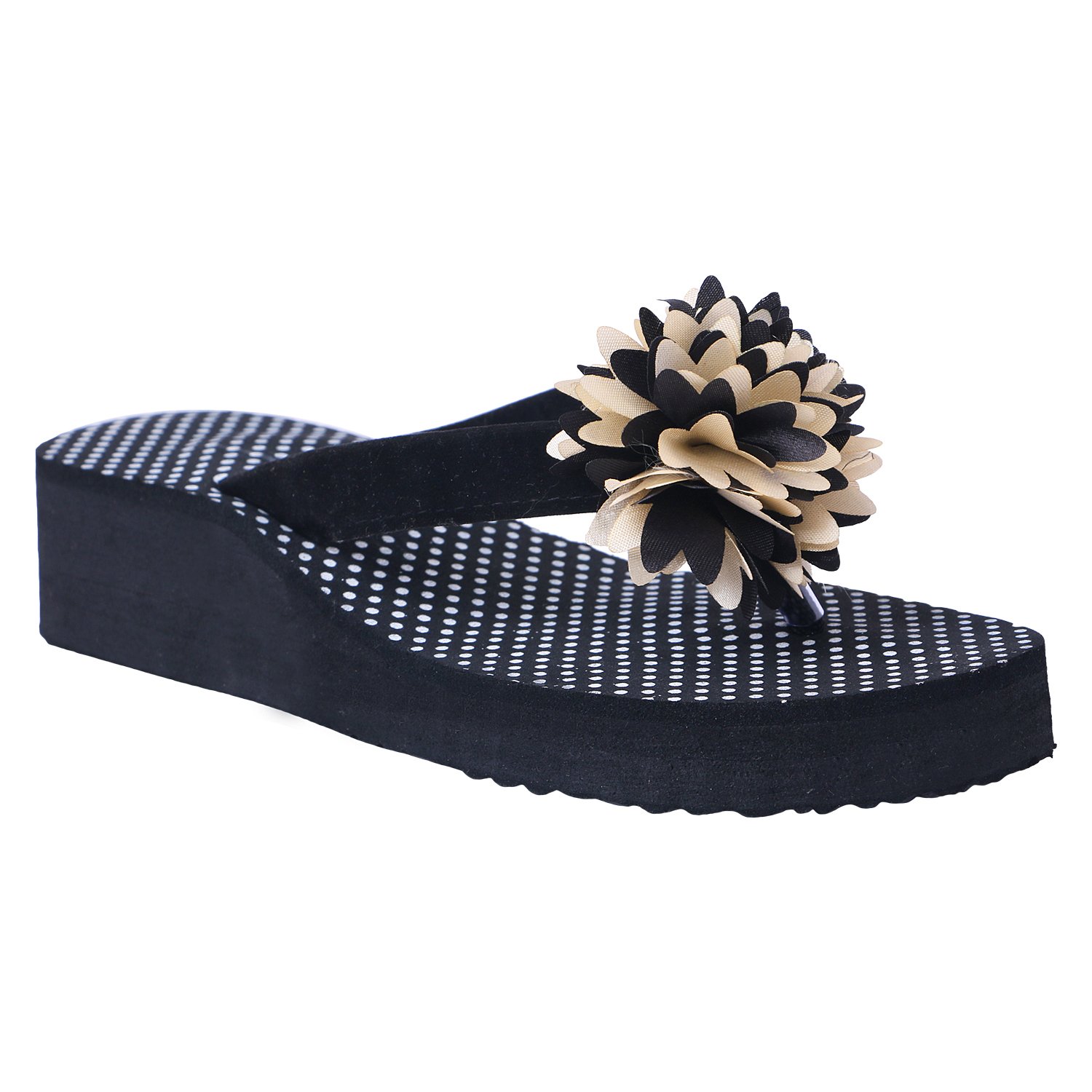 hd casual rubber flip-flop slippers for women (black)