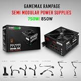GameMax Rampage 750W Power Supply Semi-Modular APFC 80 Plus Bronze view 6