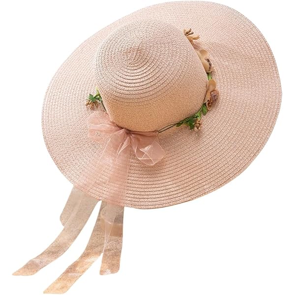 Amazon.com: WUODHTW Handmade Crochet Flower Straw Hat Beach  display picture 3
