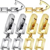 Pndeyo 6pcs Bracelet Extenders, Fold Over Necklace Jewelry Clasps, Watch Band Extension for Jewelry Bracelet Necklace Anklets- Gold & Silver