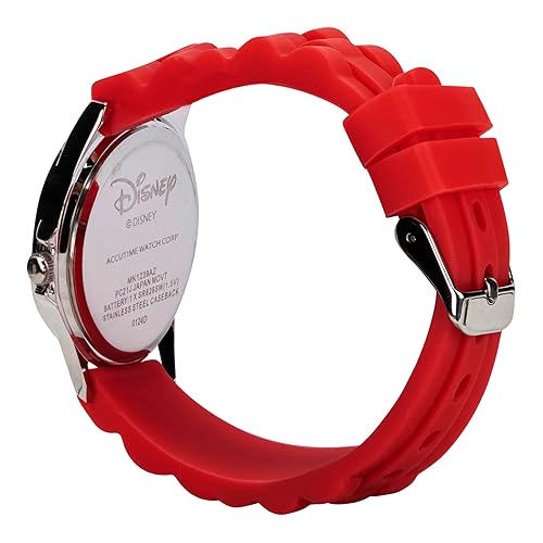 Disney Mickey Mouse Kids Time Teacher Analog Watch with Red Rubber