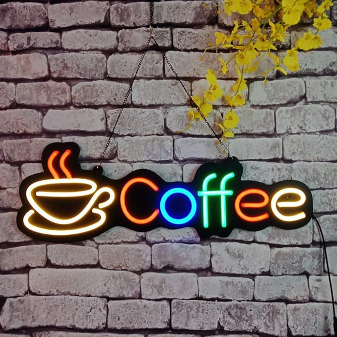Neon Bar Light Sign PreLit Coffee Led Illuminated Sign Neon Lights Art