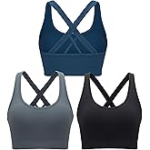 RUNNING GIRL Sports Bras for Women,Seamless Strappy Sports Bra High Support Crisscross Back with Removable Pads