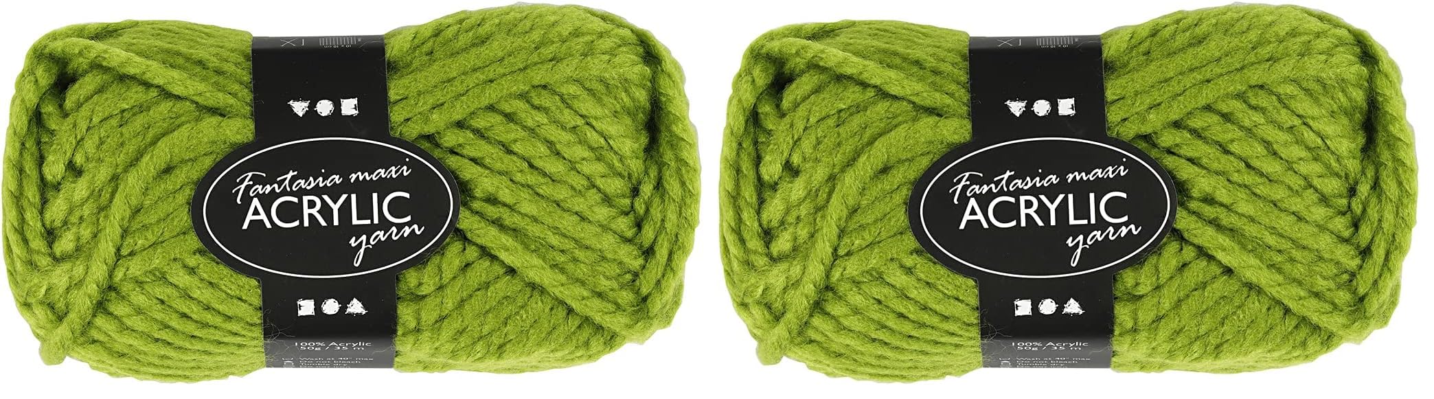 Creativ Company 50-Piece Fantasia Acrylic Yarn, Green (Pack of 2)