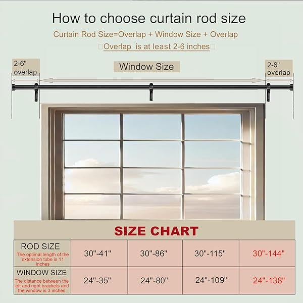 GOLD CURTAIN RODS FOR WINDOWS 18-144 INCH,ADJUSTABLE LENGTH 1 INCH DIAMETER HEAVY DUTY CURTAIN ROD FOR BEDROOM/KITCHEN/DORM/APARTMENT/DOOR