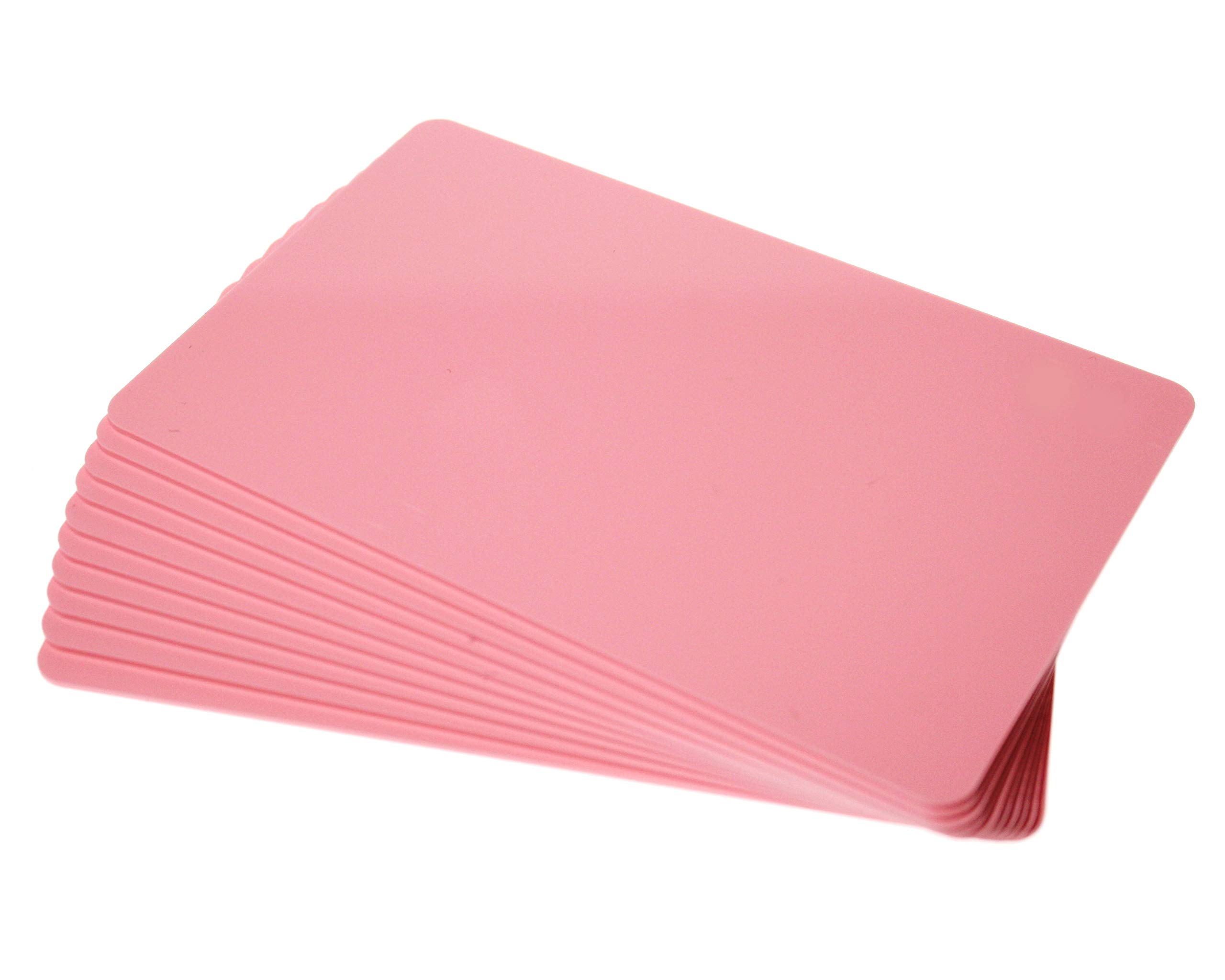 100 x PerfectID Premium ISO Quality PVC Plastic Plain Blank CR80 ID Card of Size 86x54mm (Credit Card Size) & 760 Microns Thickness. (Pink)
