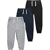 VOGRYE 3 Pack Boys Cotton Toddler Sweatpants Boys Joggers Pants with Pocket Drawstring for Kids 2T-14 Years