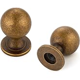 Antique Brass Round Ball Cabinet Knobs, 12 Pack Drawer Knobs, 0.85in | Ball Knob Shape, Kitchen Cabinet Restyle, For Drawers, Dressers, Cupboards, Wardrobes, Home Hardware Upgrade
