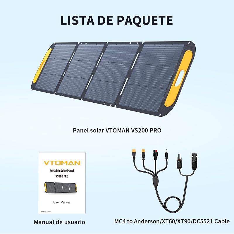 VS200 Pro Panel Solar Plegable 200W, 43.2V, Monocristalino Portátil