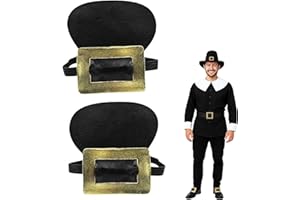 Nicky Bigs Novelties Colonial Costume Boot Covers with Gold Buckles Pilgrim Costume Accessories, Buckle Shoes for Men and Women, Colonial Shoe Covers, Black, One Size Fits All