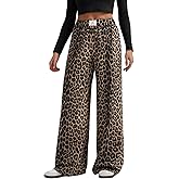 GORGLITTER Women's Leopard Pants Cheetah Print Wide Leg Elastic High Waisted Baggy Sweatpants