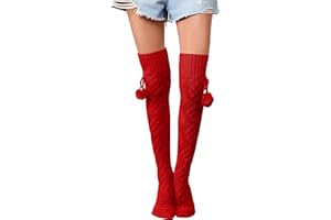 SherryDC Women’s Warm Leg Warmers Thick Cable Knit Thigh High Socks Over Knee Long Winter Boot Stocking