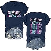 Potia Womens Nurse Shirts School Nurse T-Shirt Nurses Day Internship Nursing Life Rock Tee Tops