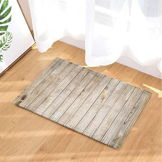 Kwboo Listones De Madera Rectangulares Grises Regulares. Alfombra De