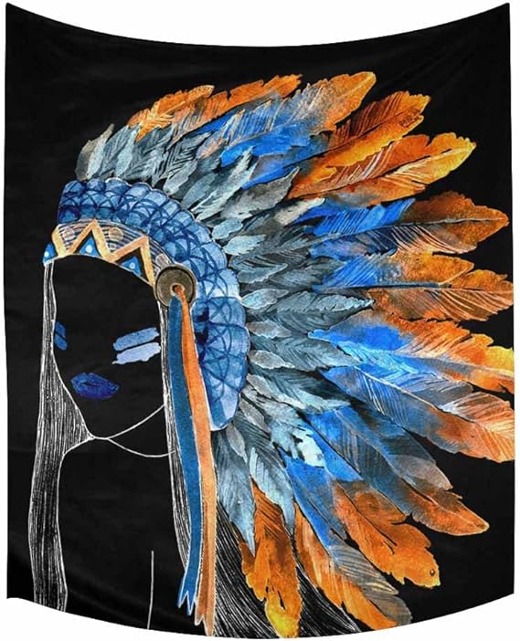 INTERESTPRINT Tribal Aztec Native American Indian Girl