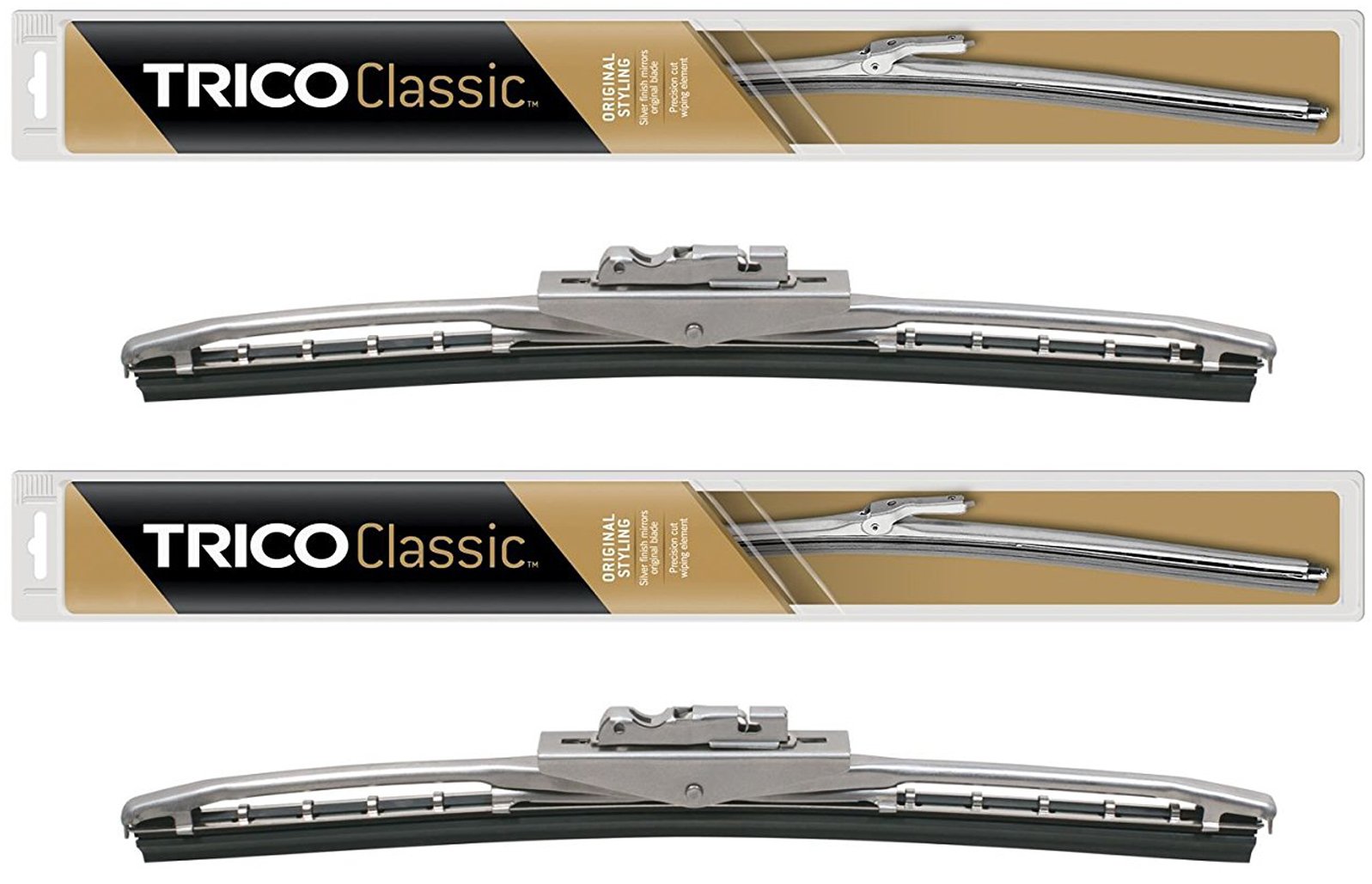 2 Wiper Set Trico 33122 Classic Silver Wiper Blades 12" fits 5mm