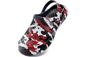 LITTLELAMB Kids Classic Camo Garden Clogs for Boys Girls Lightweight Adjustable Water Sandals with Non-Slip Sole, Quick-Dry Design for Little and Big Kid