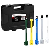 YIYITOOLS 5Pcs 1/2" Drive Torque Limiting Extension Bar Set, 8" Long Torque Sticks (65-140 Ft-lbs), Impact Socket Extensions with Storage Case, Color-Coded, for Lug Nuts, Tire Repair