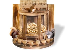 ACHETER Carbonized Wooden Squirrel Feeder Box, Large Squirrel Feeders for Outside Funny Squrrill Nuts Bar, Durable Wooden Chipmunk House Box for Corn Peanuts