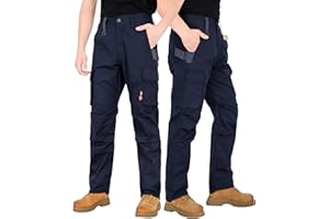 BOCOMAL FR Stretch Cargo Pants Lightweight Ripstop Relaxed Fit Flame Resistant Reinforced Work Carpenter Jeans NFPA2112 CAT2