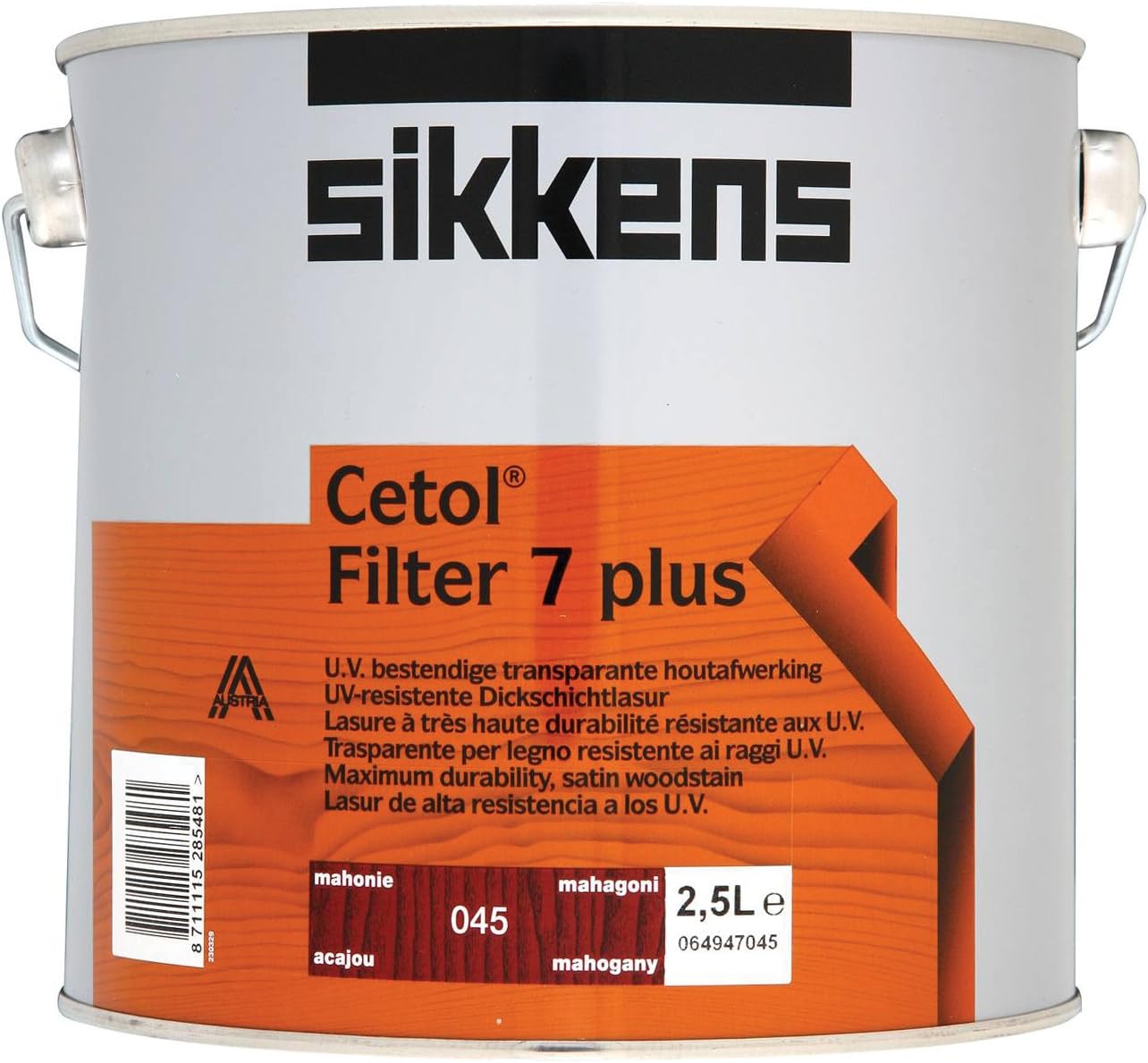 Sikkens SIKCF7PM 2.5L Cetol Filter 7-Plus Translucent Woodstain in Mahogany, Mahogany 2.5l, 2.5 Litre
