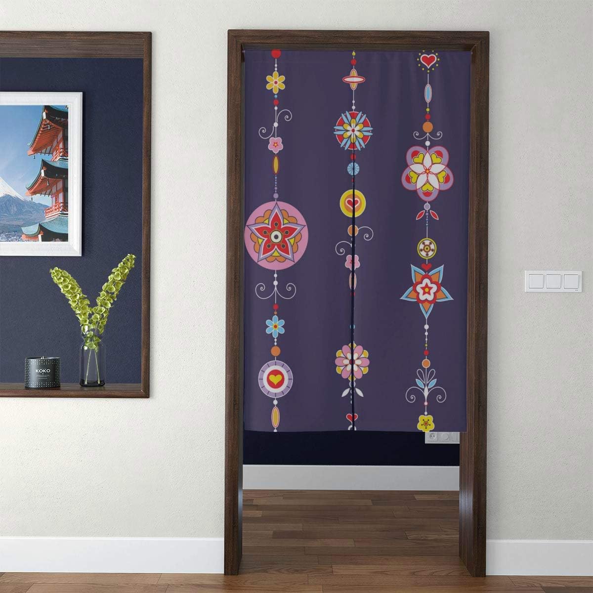 WHIOFE Japanese Style Tapestry Noren Door Hallway Kitchen Bedroom Curtain Wind Chime Handmade Art Scenic Beautiful Music Nature 3D Print Long Type for Feng Shui Geomancy Home Decor Custom Curtains