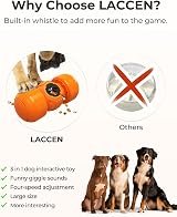 LACCEN Interactive Dog Toy Rolling Treat Dispenser Slow Feeder Orange view 4
