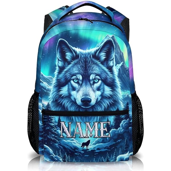 Amazon.com | Wolf Backpack for Students Boys Girls Flower 